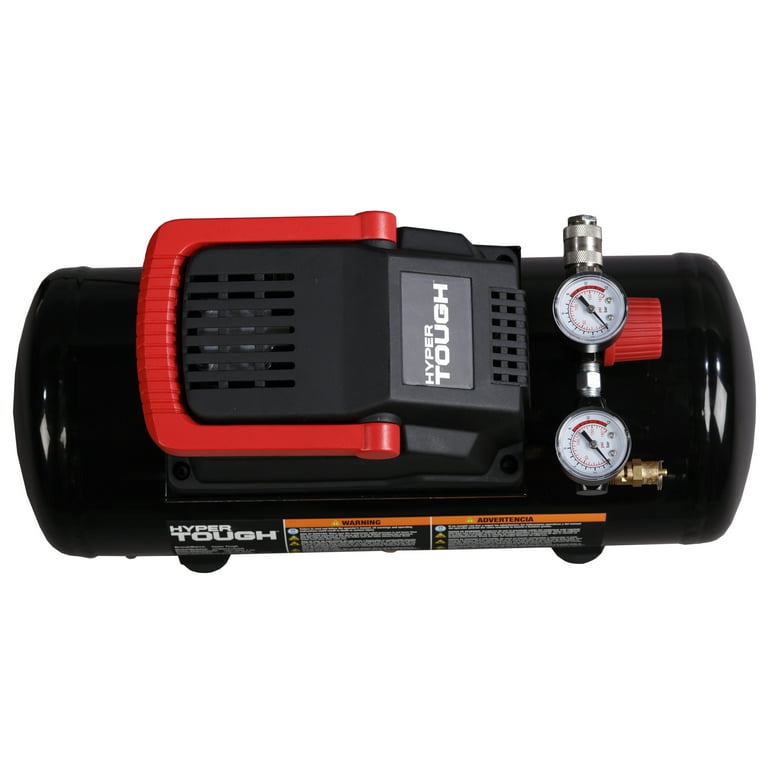 Hyper Tough 3 Gallon Oil Free Portable Air Compressor, 100PSI, Red 