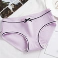thumbnail image 2 of Riecok Briefs for Women High Waist Stretch Plus Size Breathable Soft Comfortable Briefs Purple M, 2 of 3