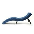 thumbnail image 2 of Greta Lounge Chaise, Navy Blue Tufted Velvet, Black Wood, 73 Inch, 2 of 5