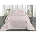 thumbnail image 2 of Ambesonne Sakura Quilted Bedspread Set 3 Pcs, Traditional Cherry Blossom, Queen, Pale Pink Lilac White, 2 of 4