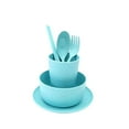 thumbnail image 2 of Tableware Set, Staron 2026 Eco-Friendly 6-Piece Portable Dining Kit, Heat-Resistant Stackable Bowl Cup Spoon Fork Chopsticks for Home Travel, Green, 2 of 5