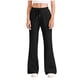 thumbnail image 4 of Amzcrzy Pantalones de Sudadera para Mujer de Pierna Ancha Suaves - Pantalones Casuales de Cintura Alta con Cordón Elástico, Color Sólido Clásico, con Bolsillos y Corte Acampanado, Tallas S-2XL Negro, 4 of 9