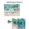 thumbnail image 6 of Teal Blue Science Living Room Curtains 2 Panel, Funny Cartoon Artwork Wood Grain Cafe Window Treatment, Farmhouse Bedroom Bathroom Kitchen Curtains Drapes 104"x45", 6 of 6
