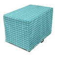 thumbnail image 1 of Abstract Dog Crate Cover, Geometrical Print of Vertical Zigzags in Aquatic Tones Simplistic, Easy to Use Pet Kennel Cover Small Dogs Puppies Kittens, 7 Sizes, Seafoam Sea Blue, by Ambesonne, 1 of 6
