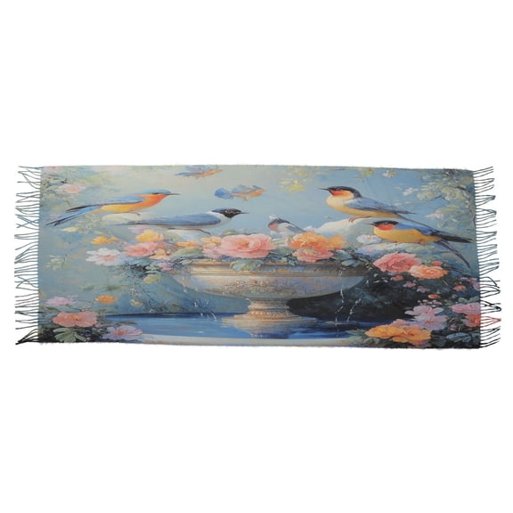 BZSMCE Women Scarf Plainting Of Birds Simple Pattern Soft Warm Long Large Scarves