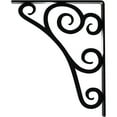 thumbnail image 4 of Ekena Millwork 1 1/2"W x 10"D x 12"H Tristan Wrought Iron Bracket, (Single center brace), Powder Coated Black, 4 of 8