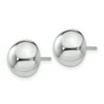 thumbnail image 2 of 14k White Gold 10mm Half Ball Stud Earrings Button, 2 of 7