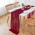 thumbnail image 1 of Chemin de Table en Chiffon Bordeaux 27x157 Pouces pour Décoration de Table de Mariage, 1 of 4