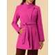 thumbnail image 5 of Abrigo largo de invierno con cinturón de manga larga y cuello alto para mujer Chic Inspire en fucsia, 5 of 8