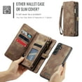 thumbnail image 2 of Dteck 2 in 1 Detachable for Samsung Galaxy A56 5G Wallet Case with Card Holder, Shockproof Retro Premium Flip Leather Cover Magnetic Zipper Pocket Phone Cases, Darkbrown, 2 of 5