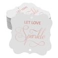 thumbnail image 1 of Inkdotpot Pack Of 100 Real Rose Gold Foil Bracket Shape Paper Tags Let Love Sparkle Wedding Favor Hang Tags, 1 of 6