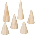 thumbnail image 5 of Thinsont 3 Pieces Home Portable Wood Circular Cone Shaped Ring Display Stand Shop Showcase Rings Storage Holder Rack Jewelry Accessories Type F 3x5cm, 5 of 6