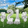 thumbnail image 5 of Silver Number 11th Birthday Decoration Set Happy Birthday Banner Balloons 11 Years Old Birthday Party Supplies Helium Balloons Number 11 Balloons Latex Balloon Foil Balloon, 11th Party Balloons, 5 of 5