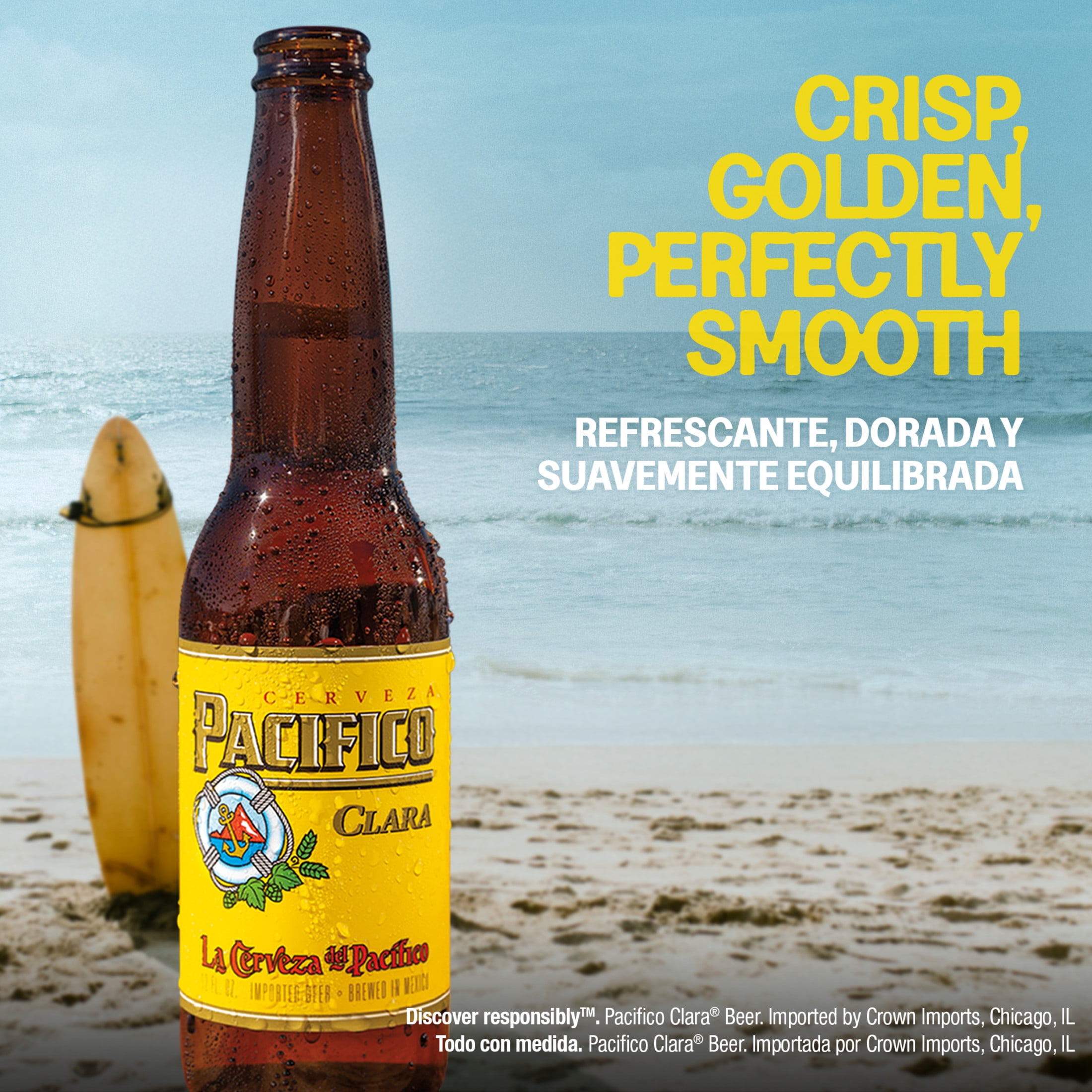 Pacifico Clara Mexican Lager Import Beer, 24 pack 12 fl. oz. Bottles, 4.4% ABV