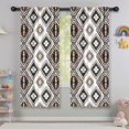 thumbnail image 5 of Blackout Kids Curtains,Brown Geometric Triangle Diamond Pattern Childrens Insulated Curtains Set Of 2,Bedroom Essentials,Toddler Room Decor 42x63in(106x160cm), 5 of 5
