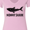 thumbnail image 4 of Inktastic Mommy Shark with Distressed Shark Women's V-Neck T-Shirt, 4 of 5