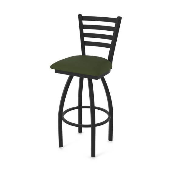 410 Jackie 30" Swivel Bar Stool with Black Wrinkle Finish and Canter Pine Seat