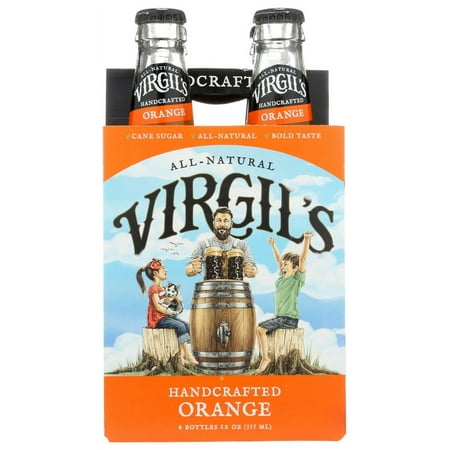 Virgils Micro-Brewed Soda, Orange Cream, 12 Fl Oz, 4 Ct