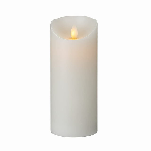 Restaurantware Fire Tek 3 x 7 Inch Flameless Pillar Candles 10 Programable LED Pillar Candles - Dancing Flame For Home Weddings And Parties White Real Wax Battery Pillar Candles Remote Sold Separately