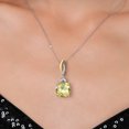 thumbnail image 3 of Gem Stone King 925 Silver and 10K Yellow Gold Yellow Lemon Quartz and White Moissanite Pendant Necklace for Women | 6.93 Cttw | Gemstone Birthstone | Cushion Checkerboard 12MM | With 18 inch Chain, 3 of 7