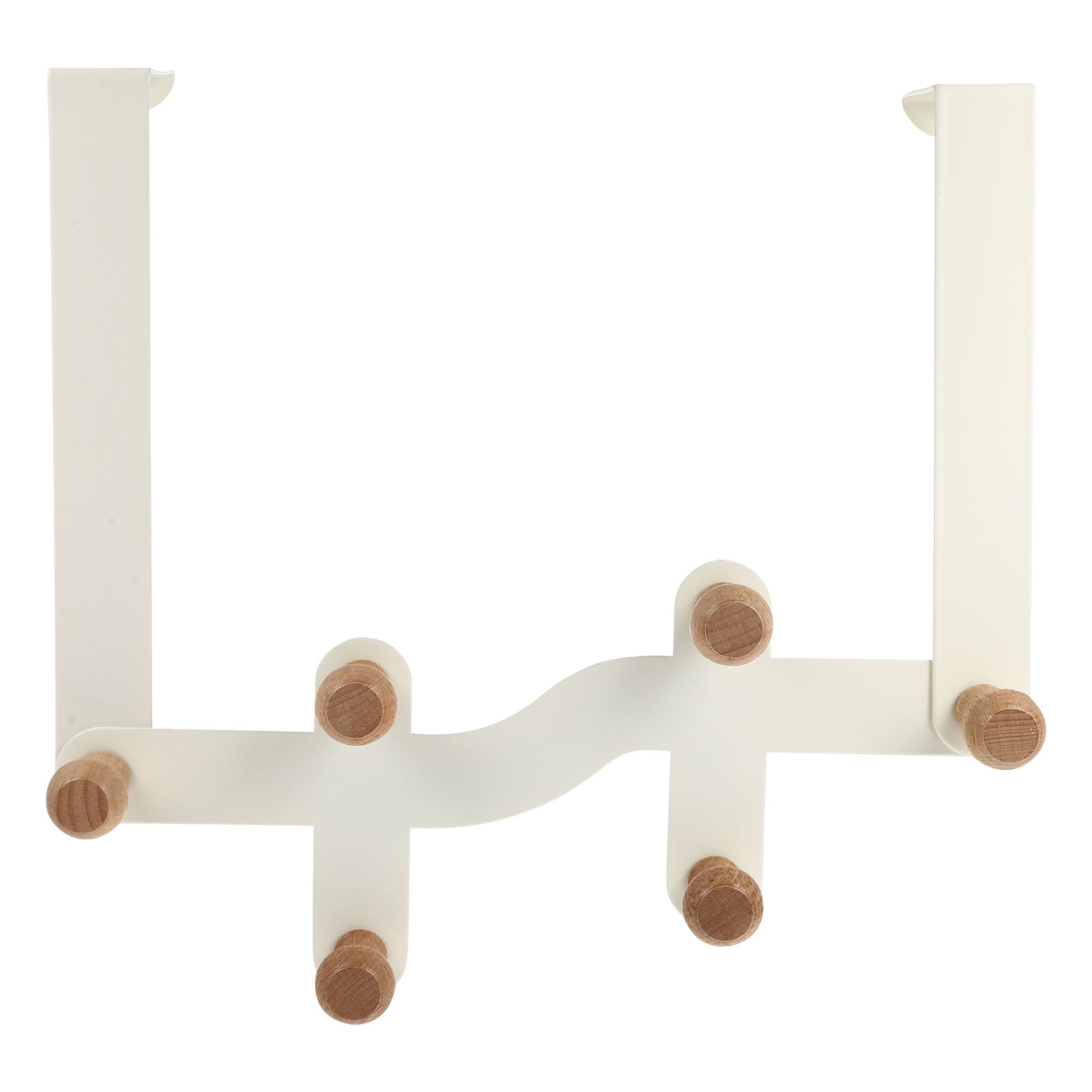 Door Hanger with 6 Wooden Hooks Over the Door Clothes Hanger Organizer