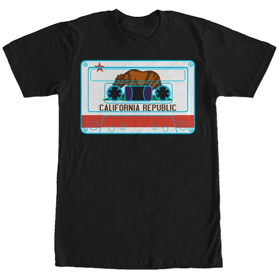 Men's Lost Gods California Flag Cassette Tape Graphic Tee Black X Large