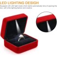 thumbnail image 4 of (Red) Velvet Ring Box with LED Light Ring Box for Wedding, Proposal, Engagement, 4 of 5