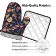 thumbnail image 4 of Bingfone Flower Print Oven Mitts Pot Holders Set 2 PCS for Kitchen for Cooking Grilling Baking BBQ Pot Holders Cook Essentials, 4 of 7