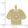 thumbnail image 3 of FB Jewels 14k White and Yellow Two Tone Gold Us Coast Guard T-shirt with emblem Metal Mold Pendant, 3 of 4
