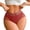 Red, variant on Mesh Hollow Hip Lifting Panties, Love Print Wide Waistband, Breathable Seamless Cheeky Briefs, Moisture Wicking Active
