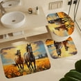 thumbnail image 6 of Abstract Horse Shower Curtain Sets for Bathroom, 4 Pieces Nature Flower Tree Landscape Bathroom Decor Set Waterproof Shower Curtains with 12 Hooks Toilet Lid Rug and Bath Mat, Style-4, 6 of 8