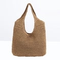 thumbnail image 4 of CHUANK Knitted Bag Handmade Straw Bag Bucket Bag Shoulder Bag (Dark Beige), 4 of 7