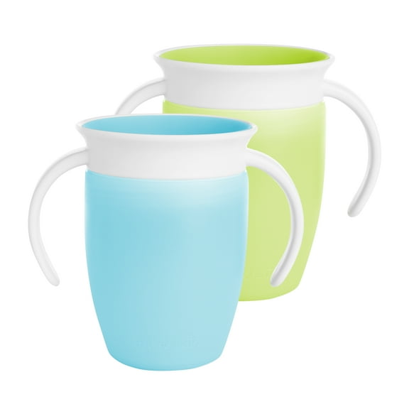 Munchkin® Miracle® 360° Trainer Sippy Cup, 7 oz, Blue/Green, Unisex, 2 Pack