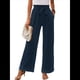 thumbnail image 2 of Pantalones de Salón Anchos para Mujer con Bolsillos, Cintura Alta, Ajustables, con Nudo y Holgados. Azul Marino XL, 2 of 7
