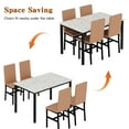 thumbnail image 6 of Cvortll 5 Pieces Dining Room Table Set for 4, Space Saving Kitchen Table and Chairs ,  Set with 4 Upholstered PU Leather Chairs and Faux Marble Tabletop,Khaki + White, 6 of 8