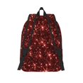 thumbnail image 2 of Picia Red Glitter Texture Printed Canvas Daypack - Stylish and Durable Vintage Compact Backpack - Class, Work, Travel, or Laptop Bookbag,Organized Compartments-Small, 2 of 6