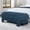 Dark Blue, variant on Linen Fabric Upholstered Storage Bench, Large Hidden Storage Space, Entryway Bench with Sturdy Wood Legs, Shoe Bench for Living Room, Bedroom, Hallway, Beige