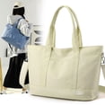 thumbnail image 4 of Bolso de mano de gran capacidad, bolso de hombro, bolso de mano informal de moda para mujer, color sólido, 4 of 6