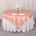 thumbnail image 3 of BalsaCircle 72x72 in Dusty Rose Satin Stripes Square Table Overlay Wedding Party Linen Events Decorations Supplies, 3 of 6