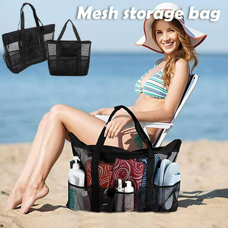 Summer Travel Mesh Storage Bag Swimming Beach Bag Mesh Shopping Bag Storage Bag N3B0 W1W5 Walmart