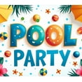 thumbnail image 4 of LUUFILx Pool Party Photography Props Backdrop Beach Summer Outdoor Event Decorations Background Tropical Theme Party Supplies Banner, 4 of 8