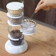 thumbnail image 3 of opvise Seasoning Box Multiple Layers Good Sealing Large Capacity Sugar Salt Container Transparent Rotatable Vertical Spice Jar, 3 of 7