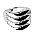 thumbnail image 4 of Amazing Waves of Color Simulated Black Onyx Inlay Sterling Silver Ring-8, 4 of 5