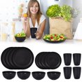thumbnail image 2 of POINTERTECK 16 Pack Wheat Straw Dinnerware Sets Dishwasher Microwave Safe Dishes Set  Unbreakable Lightweight Plastic Cup Plates and Bowls Sets Reusable Tableware Set for Kids Camping Par, 2 of 9