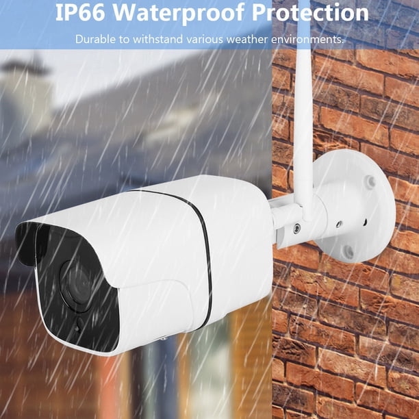 De Cámaras De Seguridad CCTV, Cámara Tipo Bala IP 2MP WiFi Intercomunicador De 2 Visión Nocturna Con 18 Luces Infrarrojas Para Exteriores