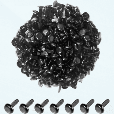 200 Pcs Split Pins Pastel Metal Brad Fasteners Mini Brads, Round Brads for Paper Craft DIY Stamping Scrapbooking (Black, 8 X 12 mm)