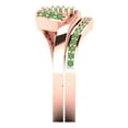 thumbnail image 3 of 0.45 ct Brilliant Round Cut Green Zircon 18K Rose Gold Solitaire with Accents Engagement Bridal Wedding Ring Band Set size 5.25, 3 of 7