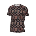 thumbnail image 6 of Wukai Retro Floral Print Men's Short-Sleeved Mesh T-Shirt,Quick-Dry Short Sleeve Workout T-Shirt-X-Small, 6 of 8