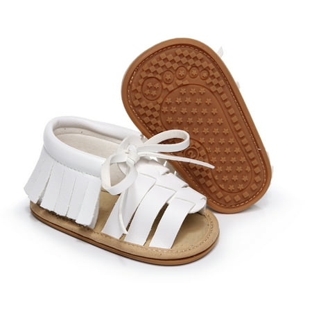 

Cathalem Little Girl Sandals Size 8 Boys Girls Open Toe Solid Tassels Shoes First Walkers Shoes Summer Toddler Flat Sandal White 18 Months