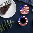 thumbnail image 5 of FMSHPON Independence Day American Flag Set of 4 Round Coaster for Drinks, Absorbent Ceramic Stone Coasters Cup Mat with Cork Base for Home Kitchen Room Coffee Table Bar Decor, 5 of 5
